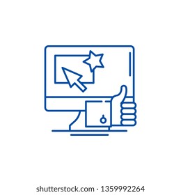 Great choice line icon concept. Great choice flat  vector symbol, sign, outline illustration.