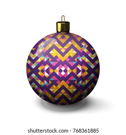Great Christmas ball on white background. Volume subject.