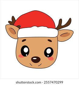A great Christmas reindeer chibi element for posters and cards on festive days