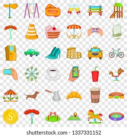 Great city icons set. Cartoon style of 36 great city vector icons for web for any design