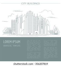 Great city map creator. Outline version. House constructor. House, cafe, restaurant, shop, infrastructure, industrial, transport, village and countryside. Make your perfect city. Vector illustration