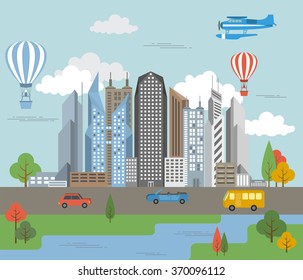 Great city map creator. Outline version. House constructor. House, cafe, restaurant, shop, infrastructure, industrial, transport, village and countryside. Make your perfect city. Vector illustration