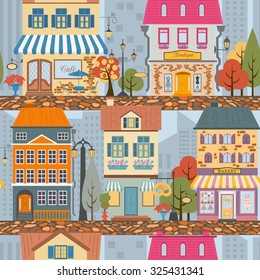 Great city map creator. Seamless pattern map. Houses, infrastructure, industrial, transport, village and countryside. Make your perfect city. Vector illustration
