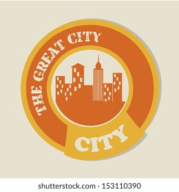 the great city over beige background vector illustration the great city over beige background vector illustration