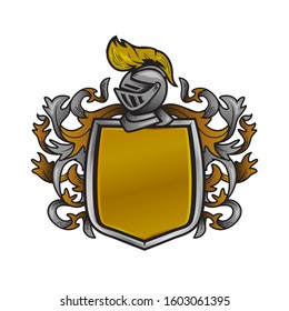 Great Coat Of Arms Family Crest In Vector Illustration