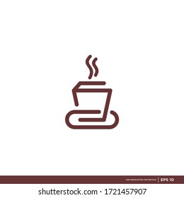 Great coffee cup logo template vector Illustration. Premium Vector	
