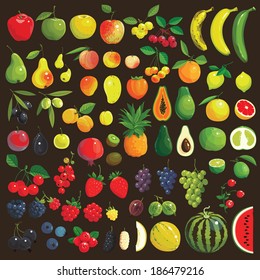 Great collection of the clip art fruits and berries