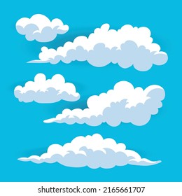 Great collection of handdrawn clouds with different sizes free vector Premium Vector