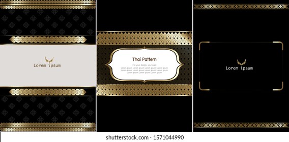 Great Collection of Invitation design elements, flyer, menu, brochure, postcard, background, wallpaper, decoration, or any desired idea. Thai Painting, Luxury decorative banner, Ornament template. 