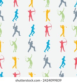 Great colorful Editable Seamless Vector Pattern Background of sports 