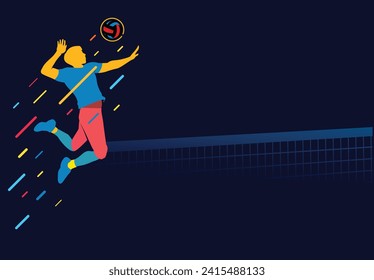 Great colorful volleyball fancy background design for any media