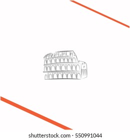 Great Colosseum vector grey icon on white background. Great Colosseum symbol stock   illustration. Business picture.
