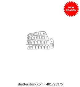 Great Colosseum vector icon isolated on white background.