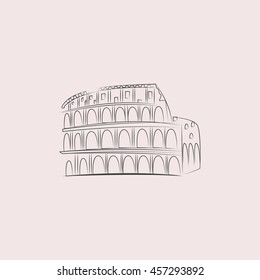 Great Colosseum web icon. Isolated illustration