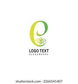 Great combination of Bee symbol with letter Logo initial of Bee itself