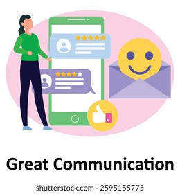 Great Communication Vector Illustration Which can easily modify or edit

