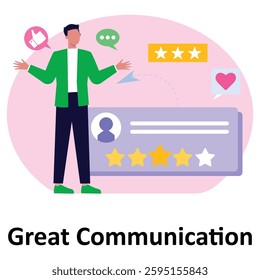 Great Communication Vector Illustration Which can easily modify or edit

