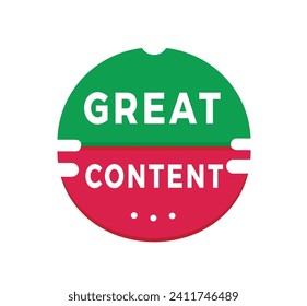 Großartiges Content-Banner, Sticker Design modern. Vektorvorlage einzeln auf weißem Hintergrund.