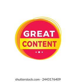 Great content red label icon for announcement, advertising, vector. Modern design template for banner.