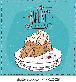 Great Croissant Whipped Cream Lie On Stock Vector (Royalty Free ...