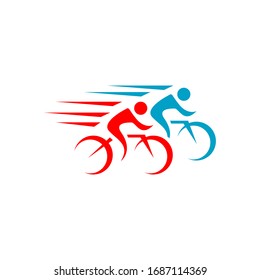 great custom creative biking race cycling logo design vector symbol illustration