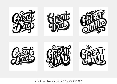 Great dad silhouette vector illustration