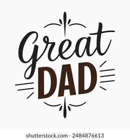 great dad typography silhouette vector art