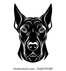 Great Dane Chihuahua dog head vector silhouette art illustration