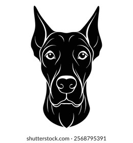 Great Dane Chihuahua dog head vector silhouette art illustration