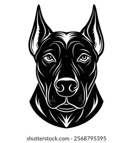 Great Dane Chihuahua dog head vector silhouette art illustration