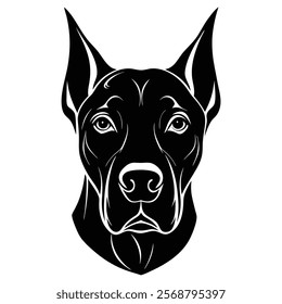 Great Dane Chihuahua dog head vector silhouette art illustration