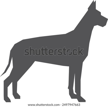 Great dane dog breed black silhouette. Animal icon