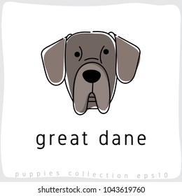 Great Dane : Dog Breed Collection : Vector Illustration