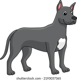 Great Dane Dog Cartoon Colored Clipart