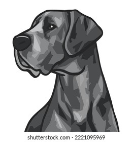 Great Dane Dog Colored Drawing