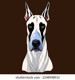 great dane dog drawn digital painting watercolor illustration