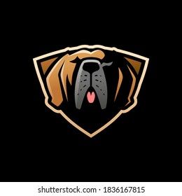 great dane dog e sport logo vector icon illustration