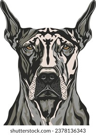 Great Dane Dog Face Vector Design