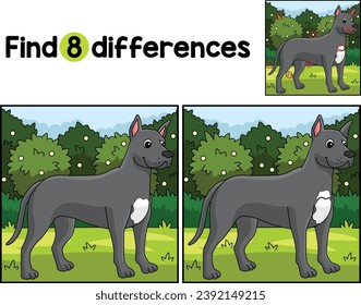 Gran Perro Danés Encuentra Las Diferencias