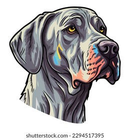 Great Dane Dog Flat Icon Isolated On White Background