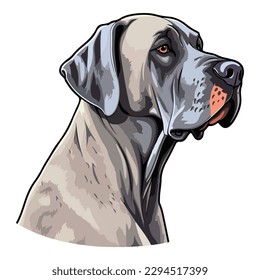 Great Dane Dog Flat Icon Isolated On White Background