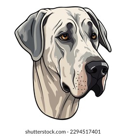 Great Dane Dog Flat Icon Isolated On White Background