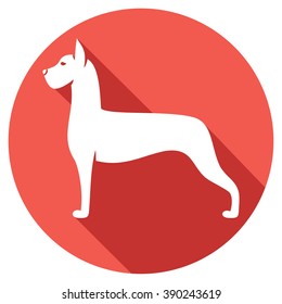 great dane dog flat icon 