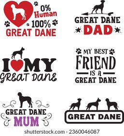 Great Dane Dog Graphic Vector Pack