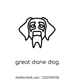 Great Dane dog icon. Trendy modern flat linear vector Great Dane dog icon on white background from thin line dogs collection, editable outline stroke vector illustration