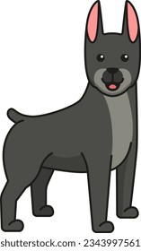 great dane dog illustration. Pet single icon in cartoon style vector symbol stock illustration.