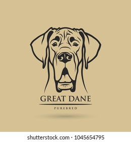 Great Dane dog - isolated outlined vector illustration