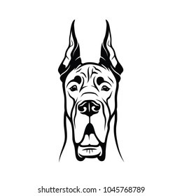 Great Dane dog - isolated outlined vector illustration