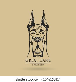 Great Dane dog - isolated outlined vector illustration