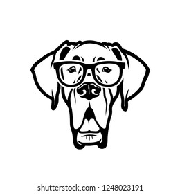 Great Dane dog - isolated outlined vector illustration